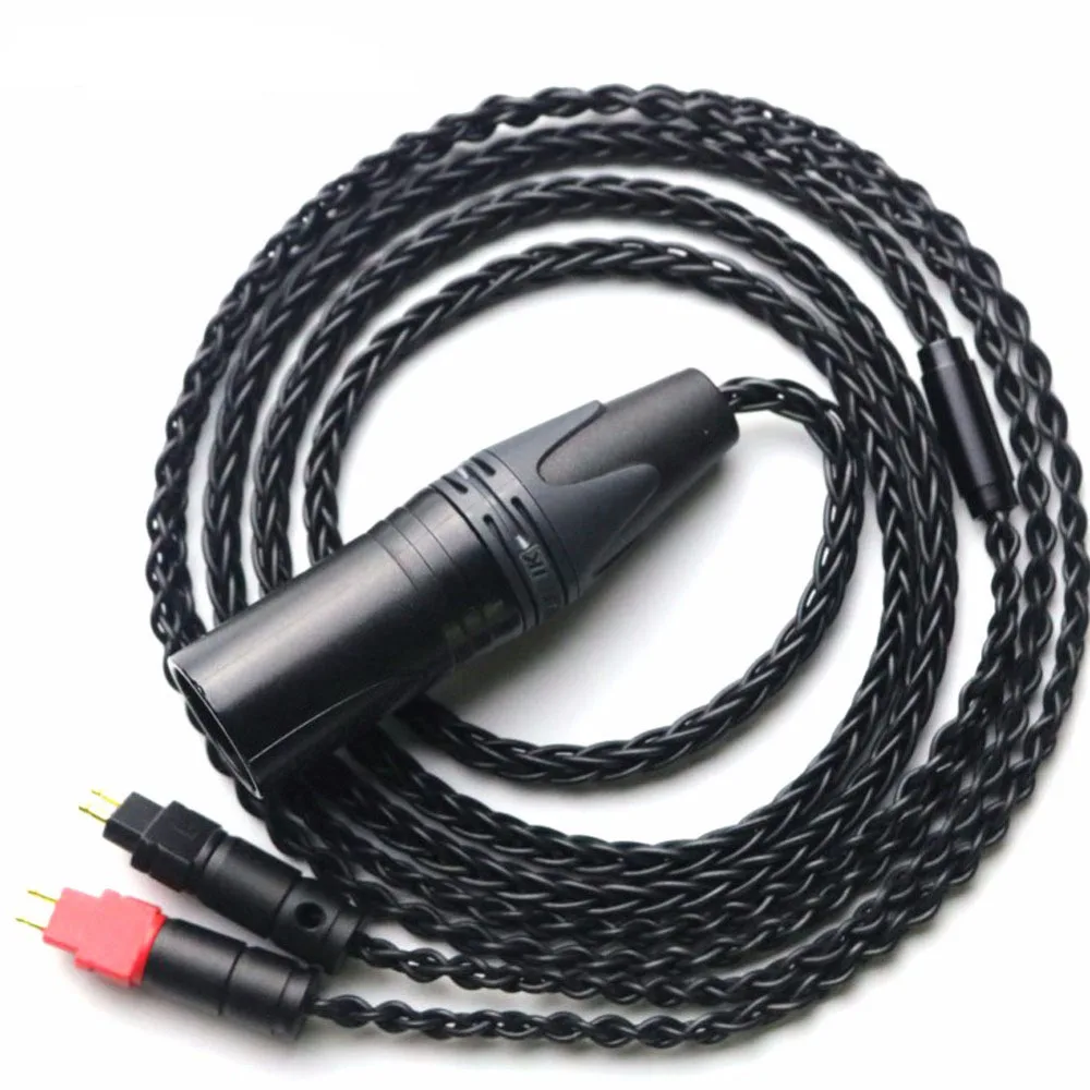 Free Shipping Audiocrast 8 cores 4 pin XLR Male Balanced Headphone Upgrade Cable for HD600 HD650 HD525 HD545 HD565 HD580