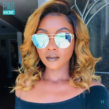 

1B27 Ombre Color Honey Blonde Lace Front Human Hair Wigs With For Women Brazilian Remy Hair Loose Wave 13x6 Lace Front Wig