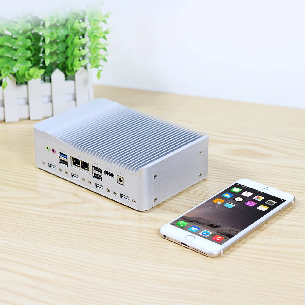 XCY Intel Celeron J1900 безвентиляторный мини-ПК 6xRS232 8xusb 2xlan HD VGA, Wi-Fi, 3g/4 аппарат не привязан к оператору сотовой связи микро промышленный ПК Wins10 Linux мини настольный компьютер