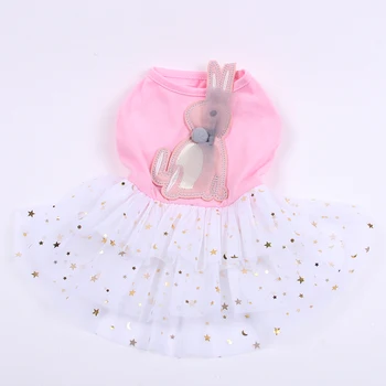 

Girl Dog Cat Dress Skirt Rabbit Stars Design Pet Puppy T-shirt Spring/summer Clothes Apparel 2 Colours 5 sizes