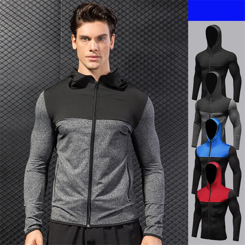 Мужская спортивная куртка с капюшоном 4 цвета|Беговые куртки| |