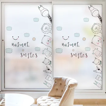 

Cute Stained glass Window Film Frosted Opaque Privacy Glass films Home Decor window decoration