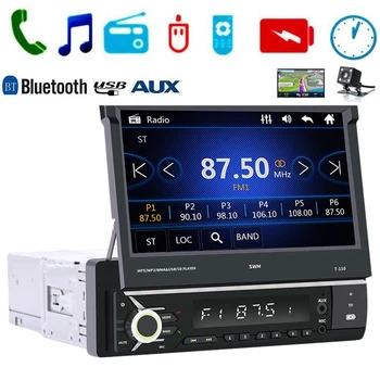 

7 Inch 1 DIN Contact Screen Car MP5 Player Bluetooth Stereo Retractable Radios Camera Support for Multi-Languages