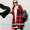 Cut Price Plaid Shirt Button-Up-Shirts Cotton Blouse Long-Sleeve Flannel Plus-Size Women Loose 4000019421075