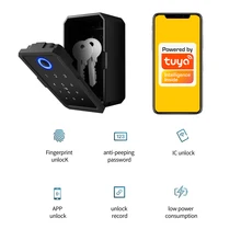 Boîte à clés de sécurité Tuya, fonctionne avec la passerelle bluetooth 4.1, étanche, mot de passe extérieur, empreinte digitale, coffre fort électronique mural