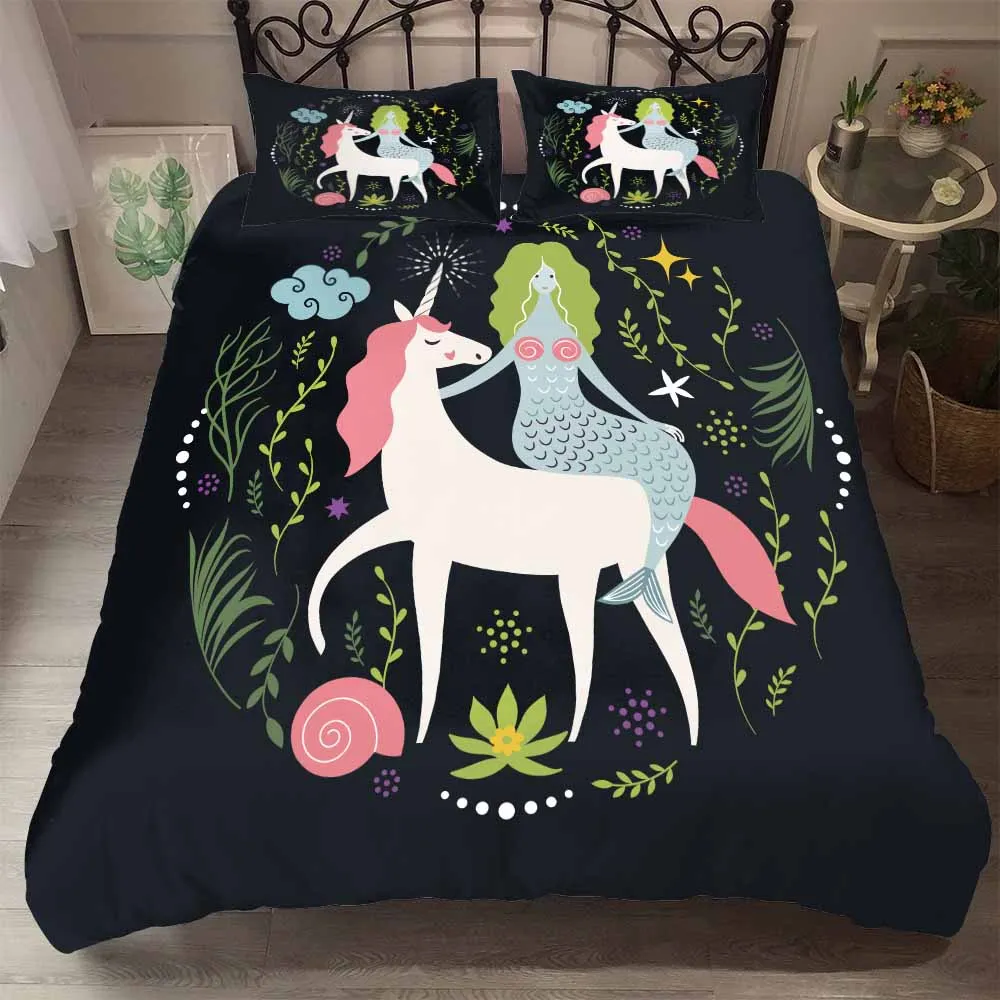 unicorn mermaid bedding