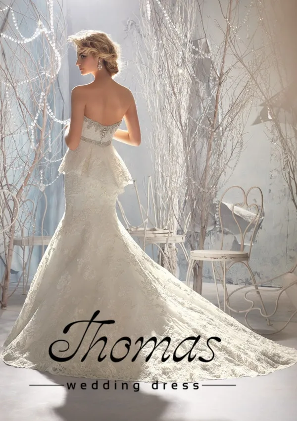 venda quente elegante rendas с бисером querida sereia vestidos de Casamento vestido personalizado свадебное платье
