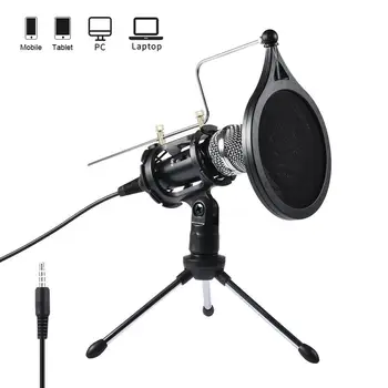

Professional Home Live Studio Condenser Microphone Vocal Recording Mic Stand Kit for Computer Phone
