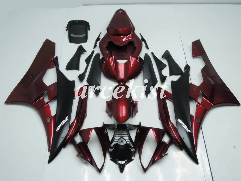 

New ABS Injection Mold Motorcycle Full Fairings Kit Fit for YAMAHA YZF-R6 2006 2007 R6 06 07 Custom Dark wine red