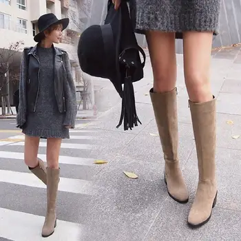 

High Boots Soft Leather With Boots Square With High Boot Season Woman Boots Boots High With