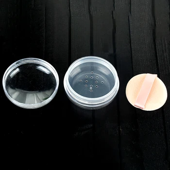 

Loose Powder Box Container Sifter Empty Refillable Bottle Makeup Holes With Puff Cosmetic Plastic Eyeshadow Double Layers