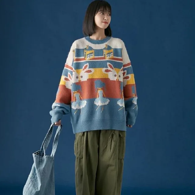 Фото корейский свитер deeptown зима 2020 модный вязаный пуловер с цена