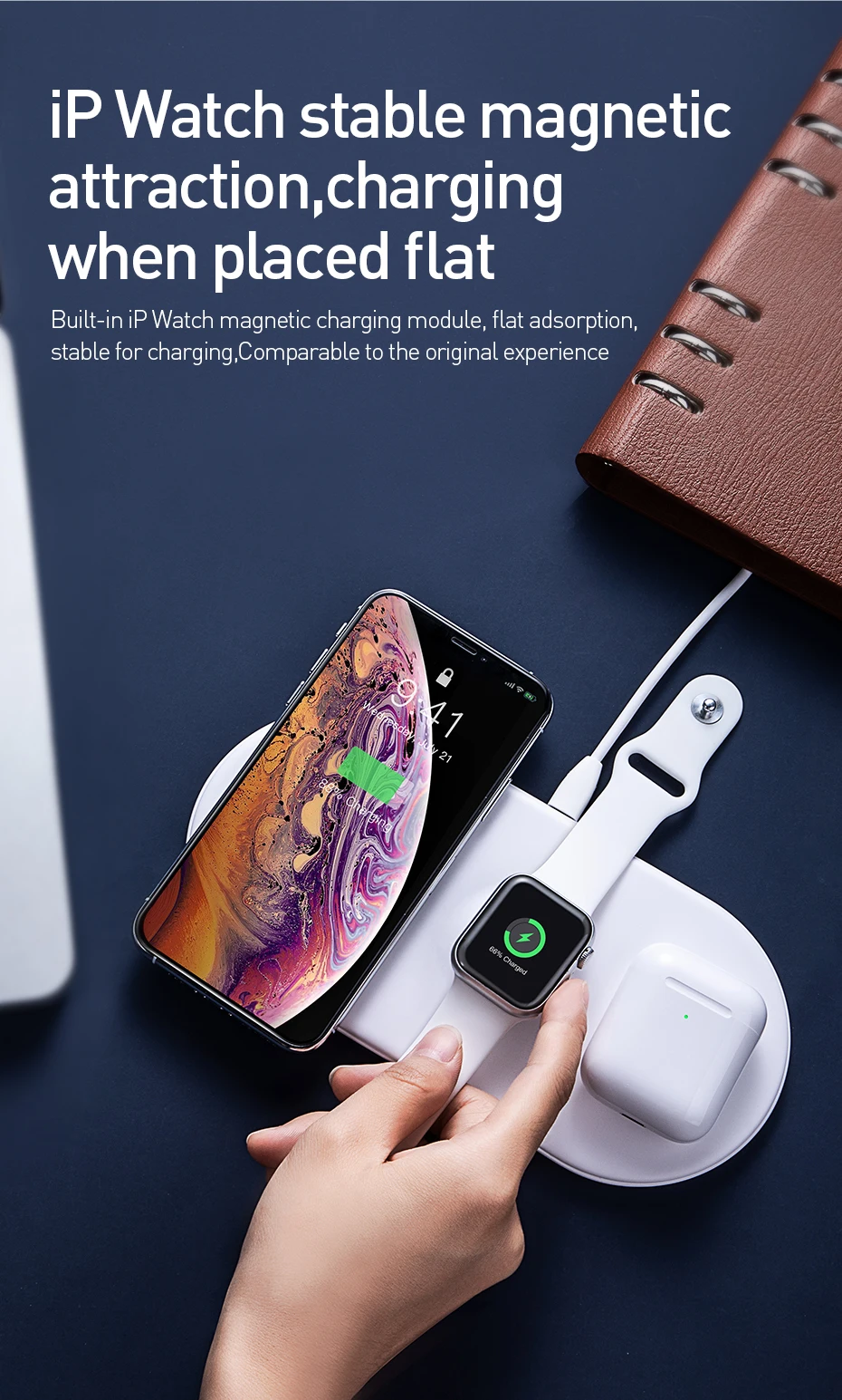 3 в 1 Зарядная площадка Беспроводное зарядное устройство для iPhone X XS MAX XR 8 быстрая Беспроводная Полная нагрузка для Airpods Apple Watch 4 3 2