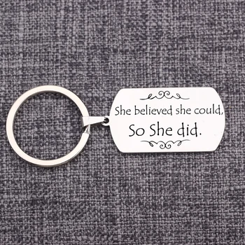 

Inspirational Porte Clef Dog Tag Keepsake Friends Gifts Llaveros Inscription Pendants Script Bag Charm Keytag Inspire Keychain