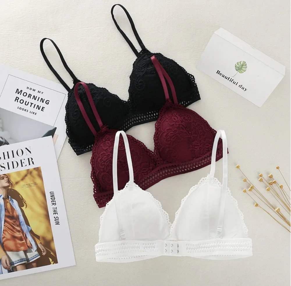 5 шт. кружевной бюстгальтер в французском стиле бесшовный с глубоким v образным