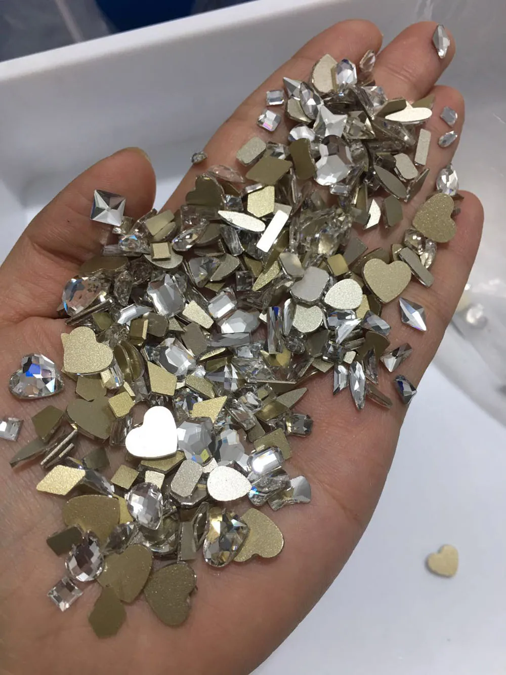 100 шт особая форма ногтей стразами 3D набор страз с плоской задней ногтей AB цвета со стразами выбор аксессуары для ногтей Стразы AB crystal