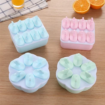 

Summer Homemade Ice Cream Popsicle Molds Rectangle Shaped Reusable DIY Frozen Ice Cream Baking Moulds Kitchen Accessories