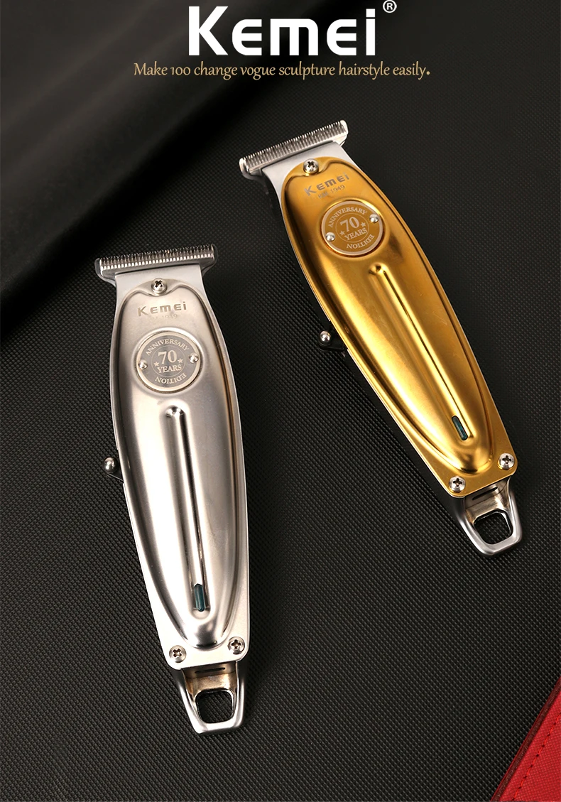 Kemei Professional Hair Clipper All Metal Men Electric Cordless Hair Trimmer 0mm Baldheaded T Blade Finish Haircut Machine 1949 Kemei Professional Hair Clipper All Metal Men Electric Cordless Hair Trimmer 0mm Baldheaded T Blade Finish Haircut Machine 1949