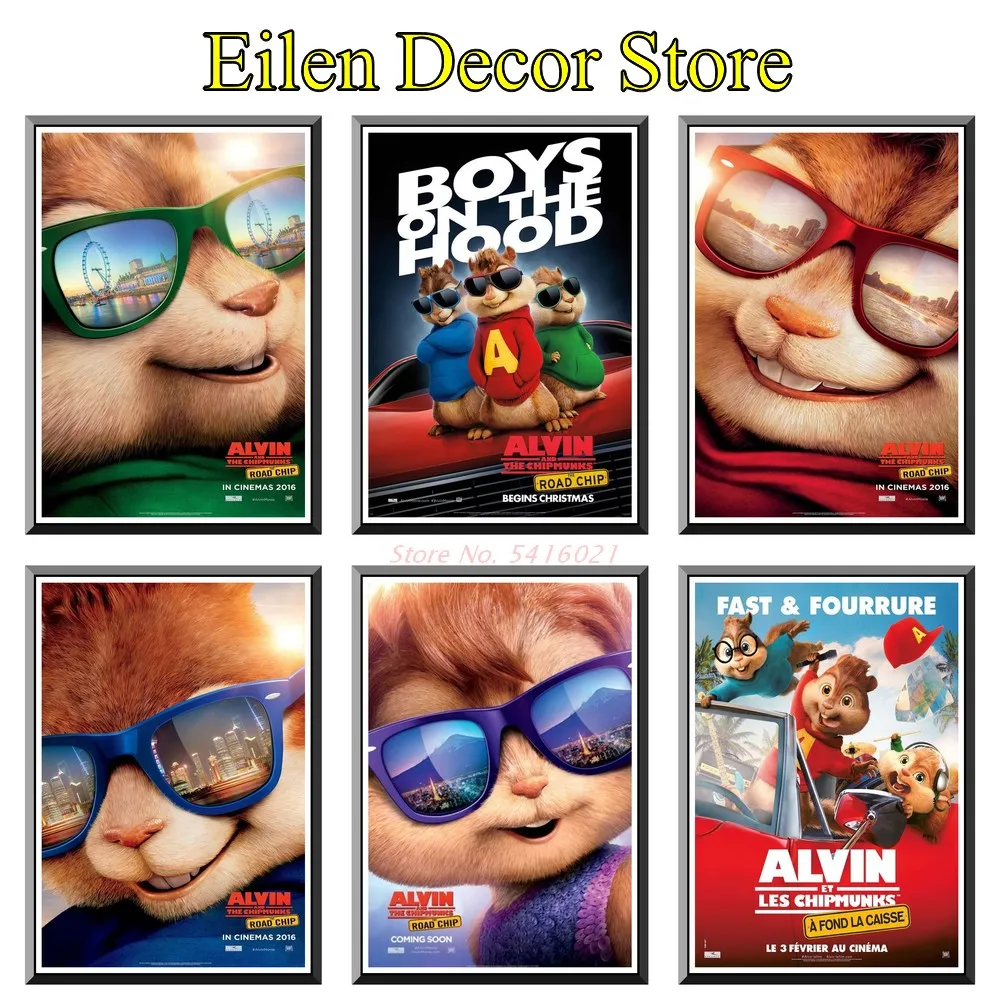 Alvin and the Chipmunks: The Road Chip Movie Poster Classics Art Printing Wall Picture Retro Print For Home Decor 42X30cm | Дом и сад