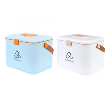 

Multi-Functional Family First-Aid Box Kit Portable 2-Layer Medicine Box Medicine Chest Storage Organizer