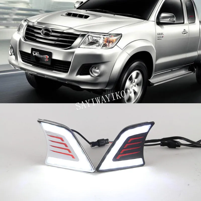 

1 Set DRL For Toyota Hilux Vigo 2012 2013 2014 LED DRL Daytime Running Light Fog Lamp 12V Auto Running lights