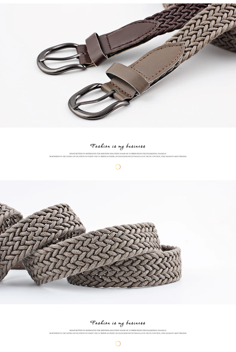 mens brown leather belt D&T 2021 New Fashion Belt Men Women Unisex Knitted Metal Alloy Pin Buckle Casual Trend Style For Jeans Quality PU Leather Belt leather belt