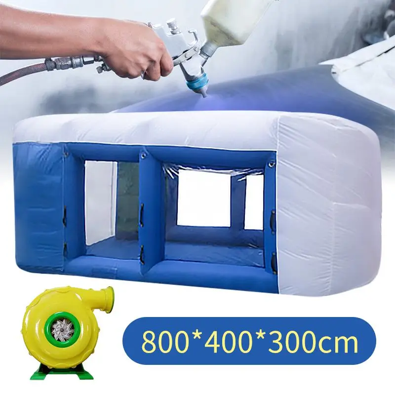 

8x4x3 Meters Inflatable Spray Booth Customized Portable Car Washing Tent With Air Blowers Inflatable Paint Spray Booth Tent New