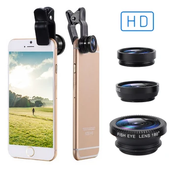 

Fisheye Lens 3 In 1 Lenses Wide Angle Lens For IPhone Xiaomi Huawei Lenovo Macro Lenses Camera Kits Mobile Phone Clip Lens TXTB1