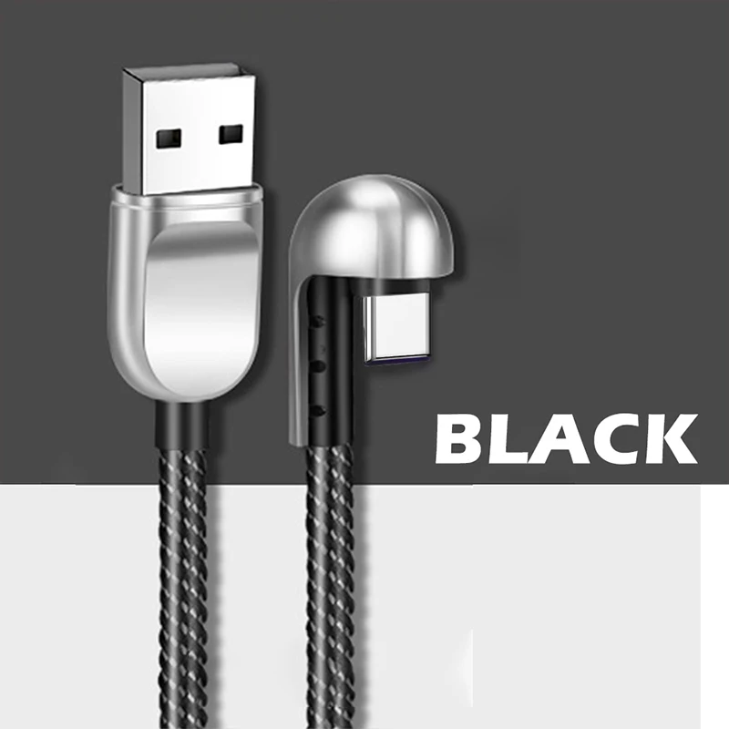 Черный 3A Micro usb type C кабель для быстрой зарядки и синхронизации данных для мобильных игр для huawei One Plus samsung Xiaomi sony htc Android зарядный кабель - Цвет: Черный