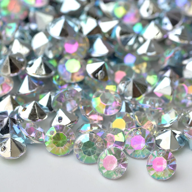 JUNAO-8mm-Clear-White-Crystal-Sewing-Rhinestones-Acrylic-Stones-Sew-On-Point-Gems-Round-Strass-for