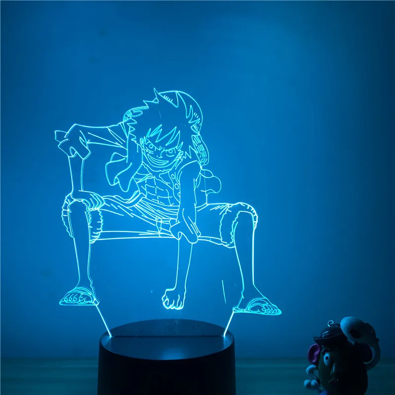 3D светодиодный Ночной светильник Аниме One Piece Lfuyy Gear 2 осанка Ver. Фигурка 7 цветов