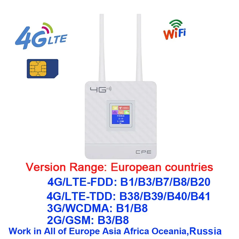 best signal booster wifi Siempreloca CPE903 150Mbps CAT4 3 4G WIFI Router Hoa Kỳ 2 Ăng Ten Ngoài Không Dây 4G Router có Khe Sim 1xRJ45 Cổng wifi signal booster for garden Wireless Routers