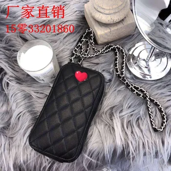 

2020 Little Fragrance Women's Bag Lingge Embroidery Line Mobile Phone Bag One Shoulder Messenger Bag Chain