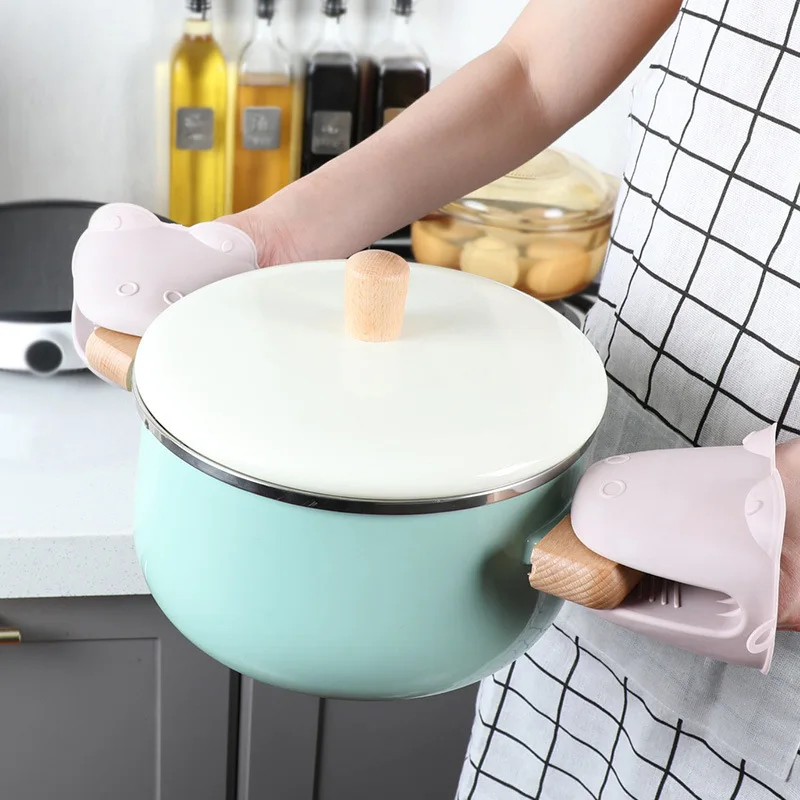 Cartoon Anti-hot Gloves Microwave Oven Oven Bakery Heat Resistant Silicone Glove