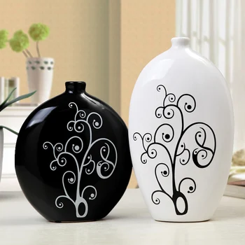 

Nordic Minimalist Ceramic Abstract Vase Black and White Human Creative Display Room Decorative Figue Head Shape Vase