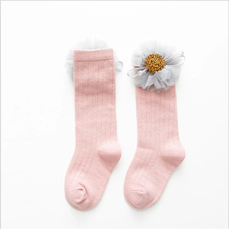 Детские носки для девочек, Гольфы с цветочным принтом, милые детские модные длинные хлопковые носки принцессы, носки для маленьких девочек - Цвет: 6