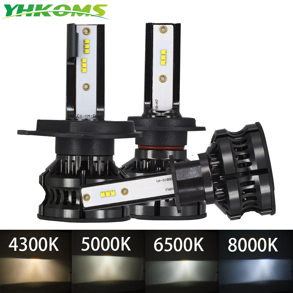 Светодиодный противотуманный светильник YHKOMS H4 4300K ZES H1 H7 светодиодный 5000K 8000K H8 H9 H11