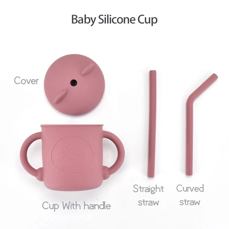 Baby Silicone Drinking Feeding Cups For Children Leakproof Set