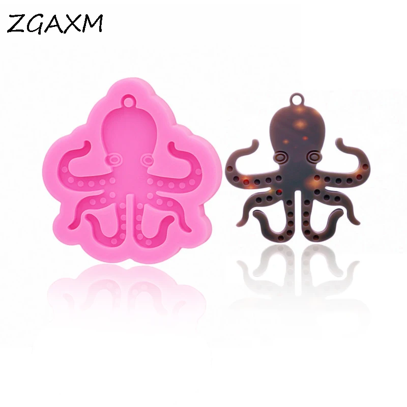 

LM-0801 New Shiny Octopus keychain epoxy resin silicone mould jewelry jewelry earring pendant making mold, chocolate cake baking
