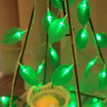 Thrisdar 10 м 100 светодиодный зеленый лист гирлянда сказочная гирлянда светящаяся Свадебная вечеринка, праздник, Рождество светящаяся садовая гирлянда