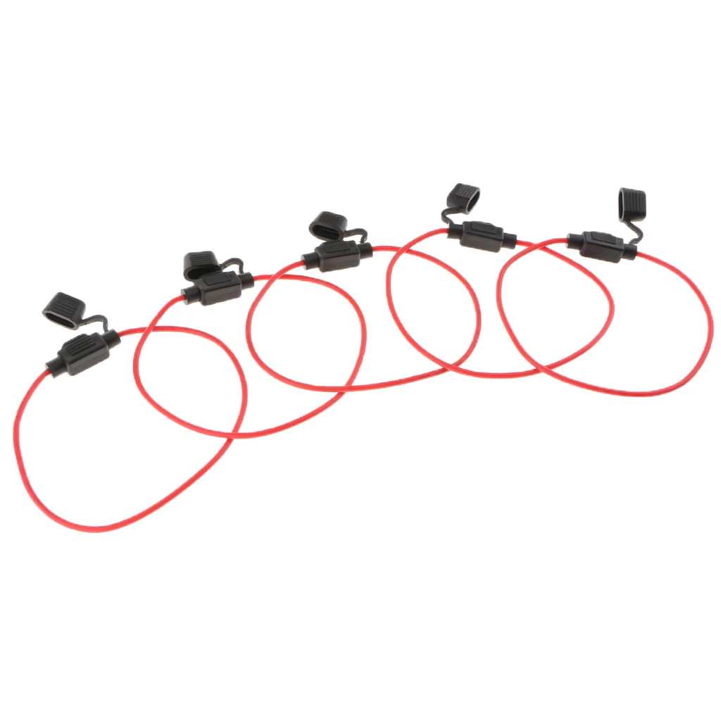 5PCS Inline Blade Mini Fuse Holder W/ 16AWG Cable For Car Boat Truck Auto