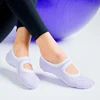 Medias de Yoga de talla grande para mujeres, Calcetines antideslizantes de silicona para Pilates, transpirables para Fitness, Ballet, baile, calcetines deportivos de algodón, zapatillas, 7 colores ► Foto 1/6