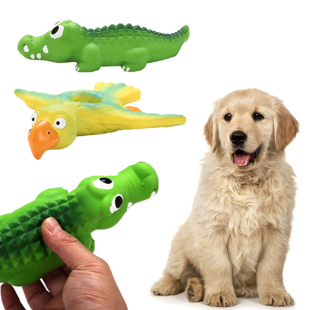 

Funny Bird Crocodile Pattern Design Latex Chew Dog Toy Animal Pet Squeak Toys Wear-resistant And Bite-resistant Pet Molar Toy