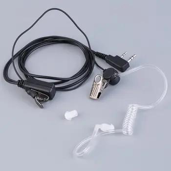 

Black 2 Pin Security Agent Earphones Headset Mic Covert Acoustic Tube Earpiece Headset For Baofeng Two Way Radios New
