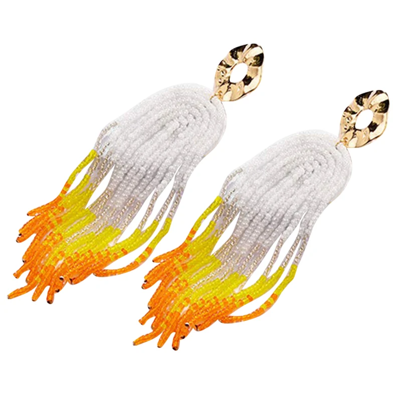 

Earrings Bohemian Bead Boho Handmade Hoop Earrings for Women Girls