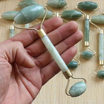 

1PC 13.5-14.5cm Jape Guasha Facial Beauty Massage Tool Jade Roller Face Thin Massager Natural Suitable all skin