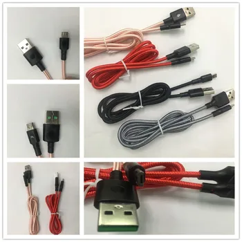 

2m 6ft for 5/6/7 USB Cable V8 Micro USB Data Line Sync Charger Cable Cord Weave Rope Data Line For Smart phone Type C cable