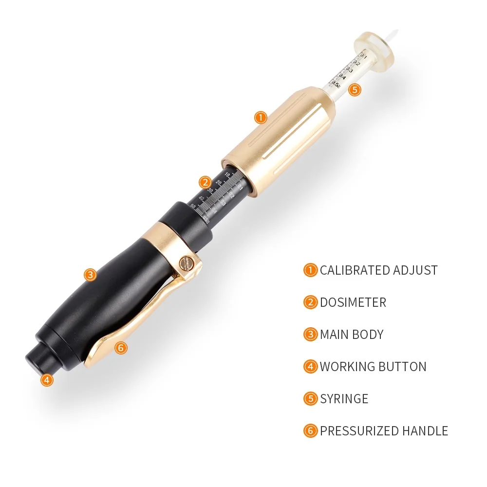 Ручка с гиалуроновой кислотой высокого давления, удаление морщин, антивозрастной лифтинг, распылитель для губ, гиалуроновая инъекция, пистолет для ухода за кожей, набор шприцев