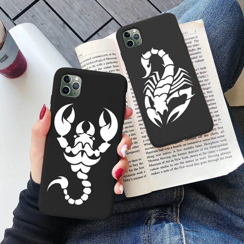 Half-wrapped soft phone Case Cover Scorpion For iPhone XS max XR X 12 11 Pro Max 6s 7 8 plus se2020 Matte PC Phone | Мобильные