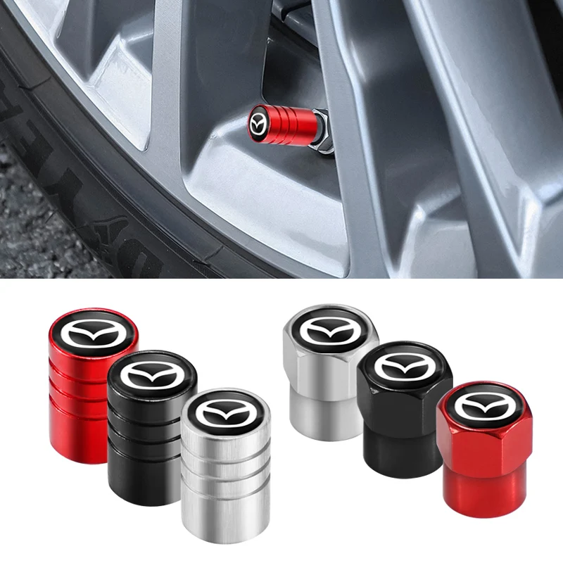 4Pcs Metal Car Wheel Tire Valve Stem Caps For Mazda 6 3 CX5 5 2 323 CX7 Demio Atenza Axela MX30 CX30 CX3 CX9 MX5 RX8 RX7 | Автомобили и